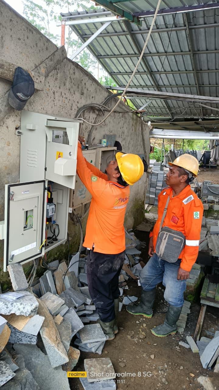 Electrical substation with various equipment and power lines